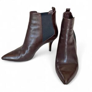 Michael Kors Brown Leather Pointed Toe Stiletto Booties Size 7.5M